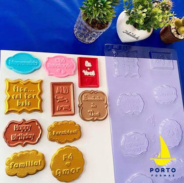 Forma De Chocolate - Folha De Modelagem - Placas Sentimentos - PF874